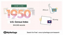 Índice do Censo dos EUA de 1950 para Wyoming e Delaware - Blog do ...