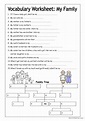 Vocabulary Worksheet - My Famil…: English ESL worksheets pdf & doc