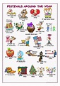 Festivals Around the Year Picture Dictionary | Vocabulario en ingles ...