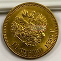1899 Imperial Russian Nicholas Ii 10 Rouble, Ruble Gold Coin