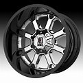 KMC XD Series XD825 Buck 25 Gloss Black Chrome Custom Wheels Rims - XD ...