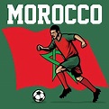 Jugador de fútbol de marruecos | Vector Premium