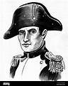 Napoleón Bonaparte retrato en blanco y negro de tinta Fotografía de ...