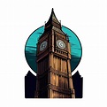 Free Cartoon sticker depicts the Big Ben with its famous clock face and ...