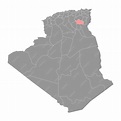 Mapa da província de biskra, divisão administrativa da argélia | Vetor ...