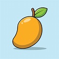 ilustración de icono de vector de dibujos animados de fruta de mango ...