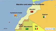 StepMap - Marokko und Nachbarländer - Landkarte für Marokko
