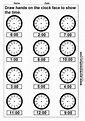 Show The Time On The Clock Worksheets