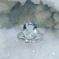 Aquamarine & Diamond Ring 18ct white gold - DM Jewellery Design