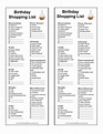 Birthday Shopping List Template Download Printable PDF | Templateroller