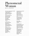 Phenomenal Woman - Maya Angelou Poem - Literature - Typography 2 Beach ...