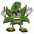 Stoned Cannabis Leaf Weed Smoking Cartoon Digital Art by Mister Tee