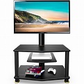 FITUEYES 3-Tiers Floor TV Stand with Swivel Mount and Height Adjustable ...