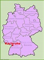 Karlsruhe location on the Germany map - Ontheworldmap.com