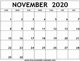 Free Printable Editable Calendar November 2020 | Calendar Printables ...