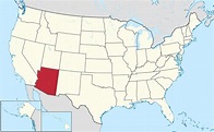 Lagekarte von Arizona - Locator map of Arizona