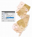 New Jersey 3 digit zip code & county vector map - Your-Vector-Maps.com