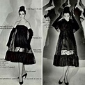 1957 Cristobal Balenciaga. Tunic transparent dress with bow detail on ...