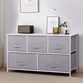 Joolihome Chest of Drawers, Storage Wardrobe Cabinet with 5 Fabric ...