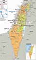 Grande mapa político y administrativo de Israel con carreteras ...