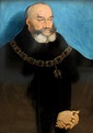 Cranach il vecchio, ritratto di giovanni barbuto, duca di sassonia ...