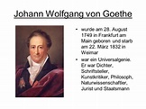 Steckbrief Von Johann Wolfgang Von Goethe | DE Goethe