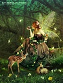 fairy-tale magic scene fantasy folklore Fairy and dragonfly are dancing ...