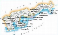 Cartina geografica Principato di Monaco Mappa o Carta Map of