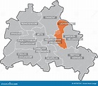 Map of Berlin (district Lichtenberg) Stock Illustration - Illustration ...