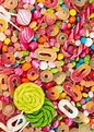 Sour Candy Strips Colorful Background