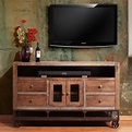 International Furniture Direct Urban Gold 62" Solid Wood TV Stand ...