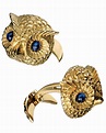 Lois Sasson Yellow Gold Owl Cuff Links