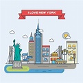 Ilustración plana de Nueva York | Descargar Vectores gratis