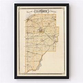 Vintage Map of La Porte County Indiana, 1876 by Ted's Vintage Art