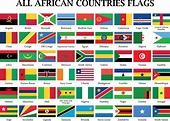 Set of African countries Flags, all 54 africa flag collection. 6236575 ...