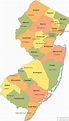 New Jersey State Map With Counties And Cities - Hazel Korella