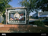 A large sign in downtown Hope Arkansas welcomes visitors to the ...