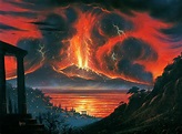 The Eruption Of Vesuvius Occurred On Ad79 Photograph by David A. Hardy ...