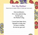 Mother's Day Poem/Rhyme in 2023 | Short poem on mother, Mother poems ...