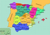 Los estados de españa mapa - Mapa de los estados de España (el Sur de ...