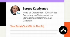 Sergey Kupriyanov - Head of Department 106 & Press Secretary to ...