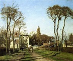 Entrada a la Aldea de Voisins en 1872 - cuadros de Pissarro
