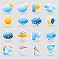 Weather forecast symbols icons set 463219 Vector Art at Vecteezy
