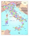 Mapa político y administrativo detallado de Italia, con las principales ...