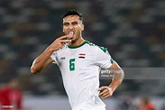 Ali Adnan Kadhim of Iraq celebrates his scoring by free kick during ...