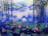 Claude Monet Water Lilies and Willow (Nympheas) Repro, Oil Painting ...