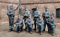 WW1 Austro Hungarian infantry squad posing for the camera, circa 1916 ...