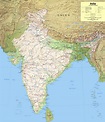 Large detailed map of India