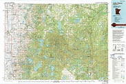 Lake Itasca topographical map 1:100,000, Minnesota, USA