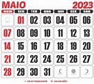 Calendário 2023 Maio - Imagem Legal